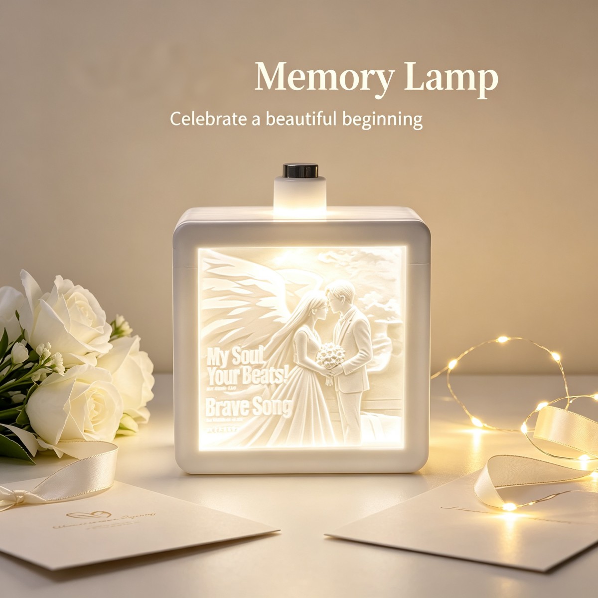 Wedding Led - مصباح ليلي LED مخصص مطبوع بتقنية