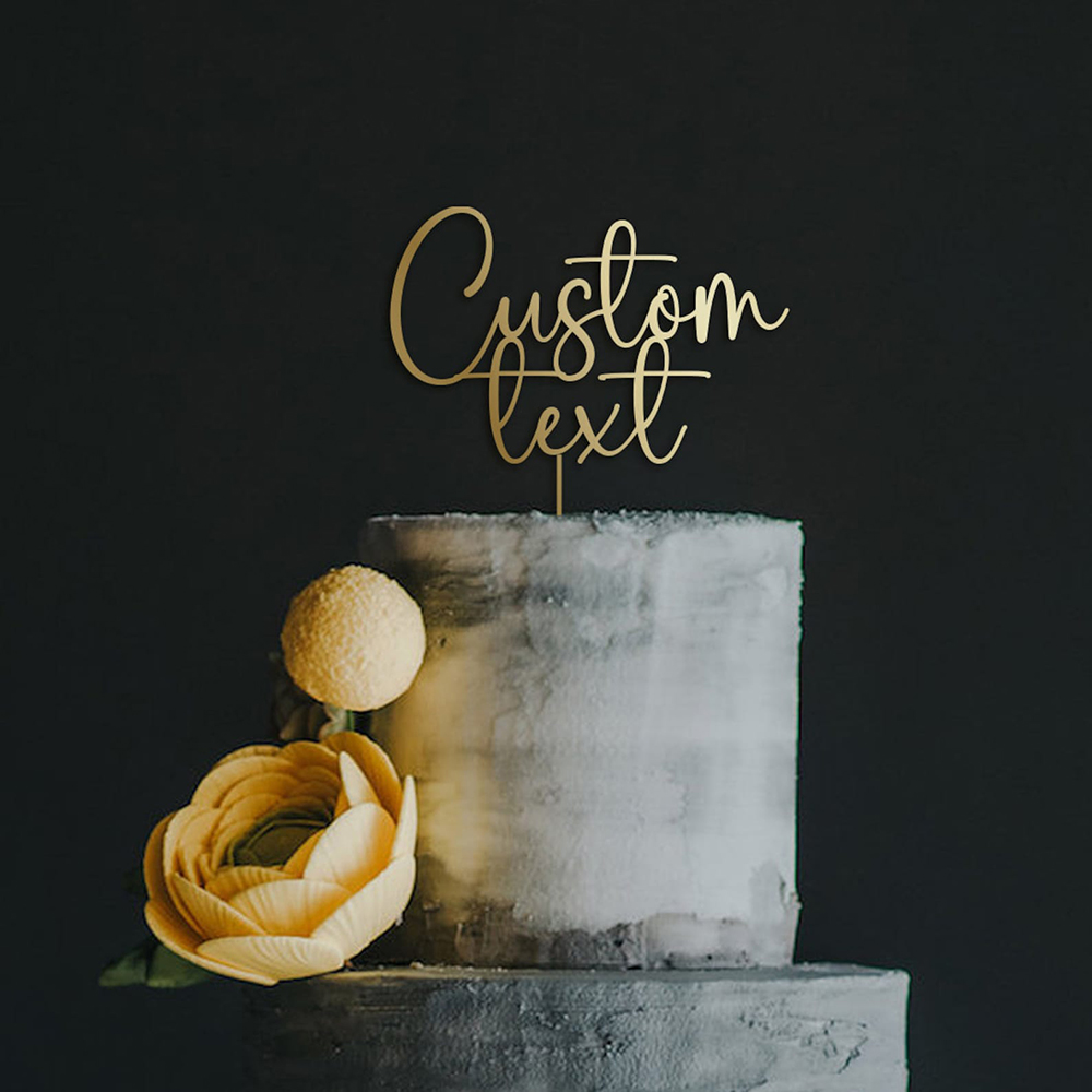 نص مخصص الذهب الاكريليك كعكة ت - مراجعة Wedding Ceremony Supply وسعره