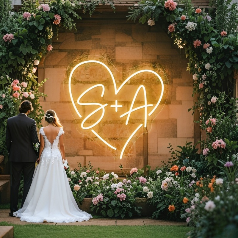 مخصص الأحرف الأولى القلب LED ا - مراجعة Wedding Led وسعره