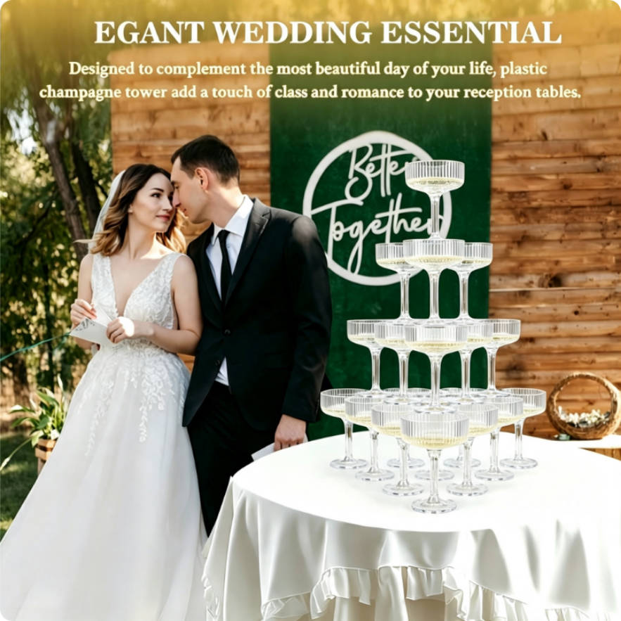 برج شمبانيا بلاستيكي من 4-6 طب - مراجعة Champagne Tower Set وسعره