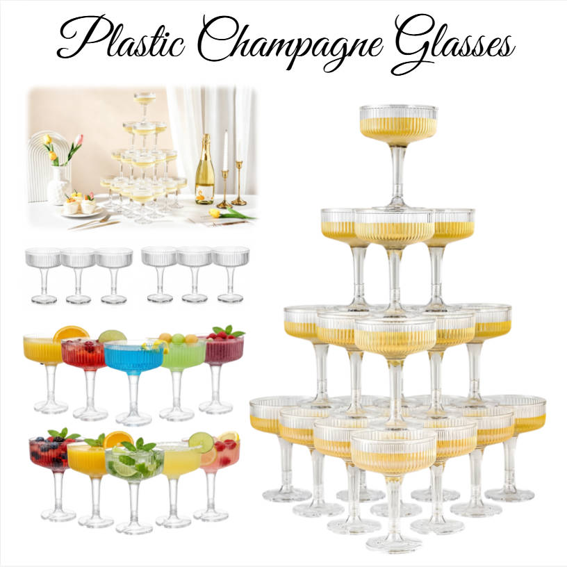 برج شمبانيا بلاستيكي من 4-6 طب - مراجعة Champagne Tower Set وسعره