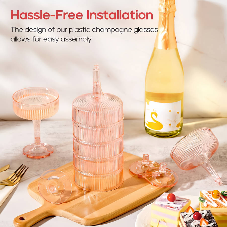 برج شمبانيا بلاستيكي من 4-6 طب - مراجعة Champagne Tower Set وسعره