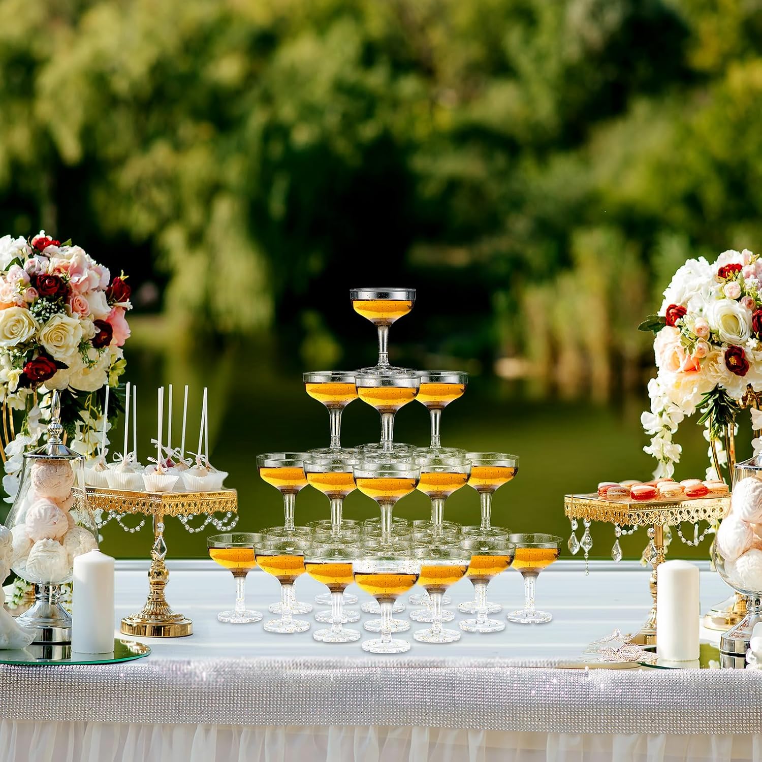 برج شمبانيا من 4-6 طبقات، أكوا - مراجعة Champagne Tower Set وسعره