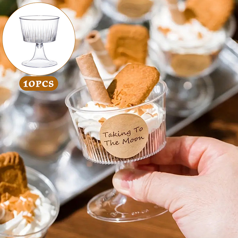 10 قطع من أكواب الحلوى البلاست - مراجعة Champagne Tower Set وسعره