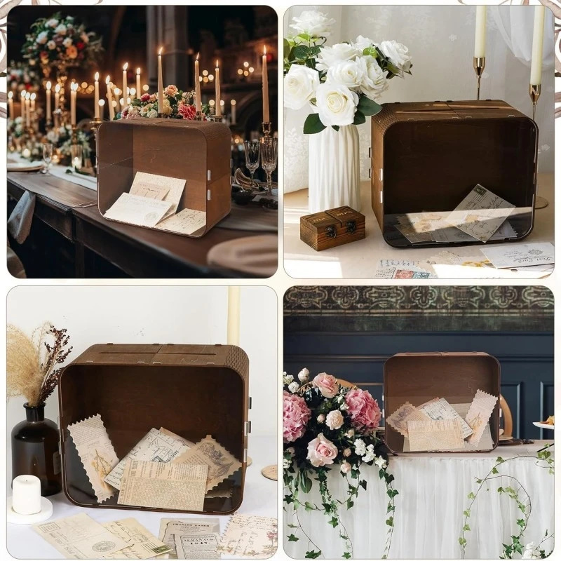 صندوق بطاقات زفاف خشبي مع نافذ - مراجعة Wedding Ceremony Supply وسعره
